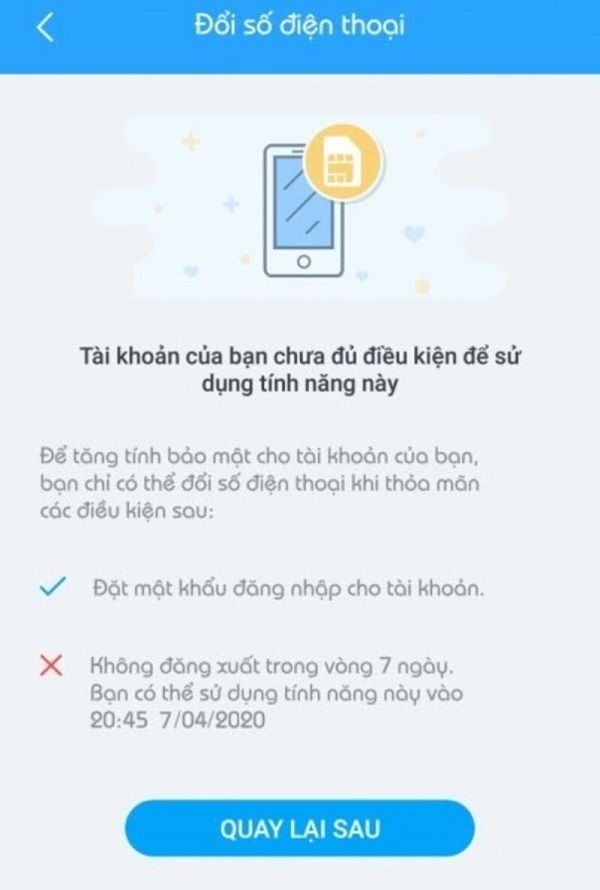 cách lấy lại mật khẩu zalo