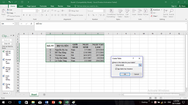 tao bang trong excel dellfcvietnam 3
