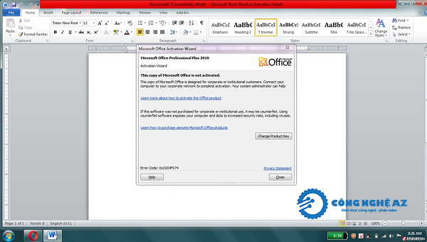 cach active office 2010 profession plus congngheaz