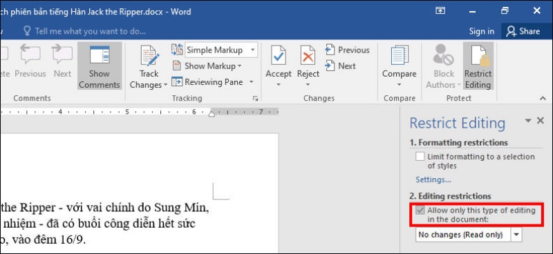 dat mat khau cho file word congngheaz 2