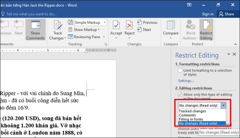 dat mat khau cho file word congngheaz 3